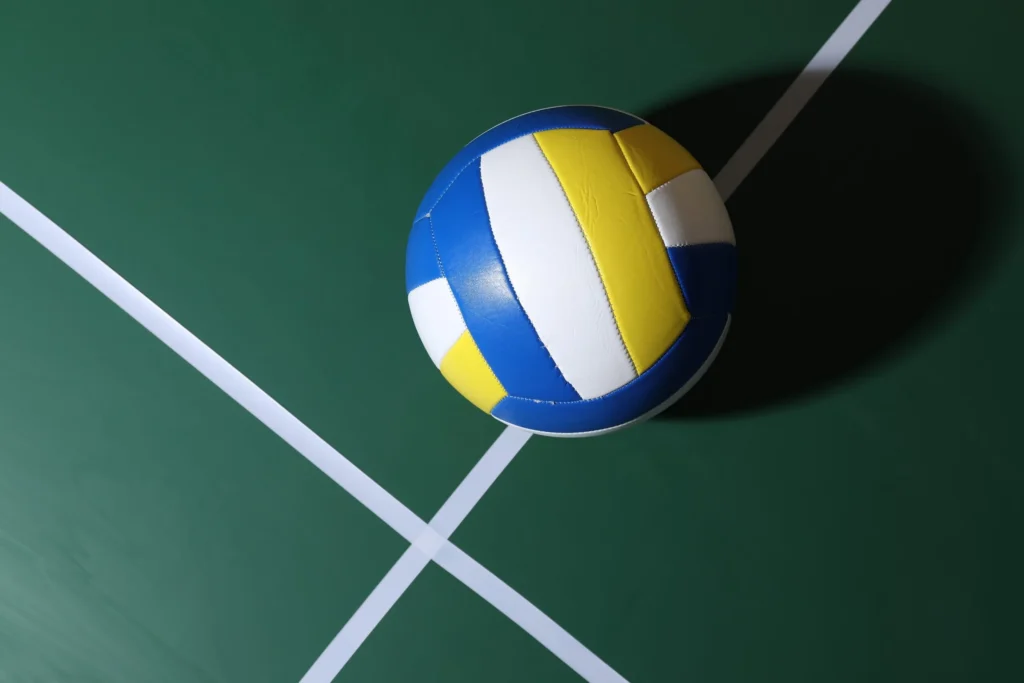 Volleyball on a green court