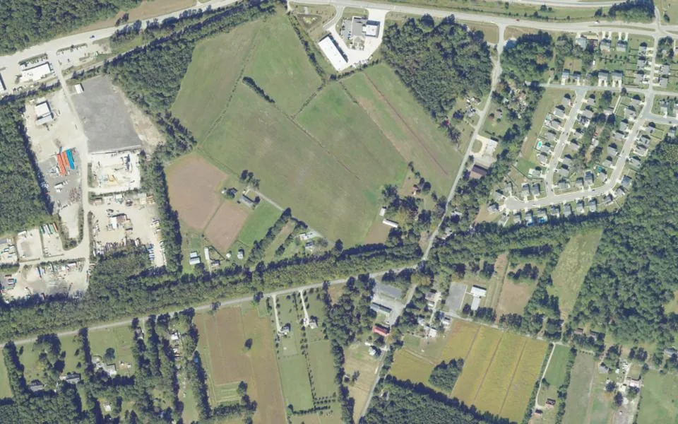 2023 aerial photograph near Bowers Hill in Chesapeake, Virginia
