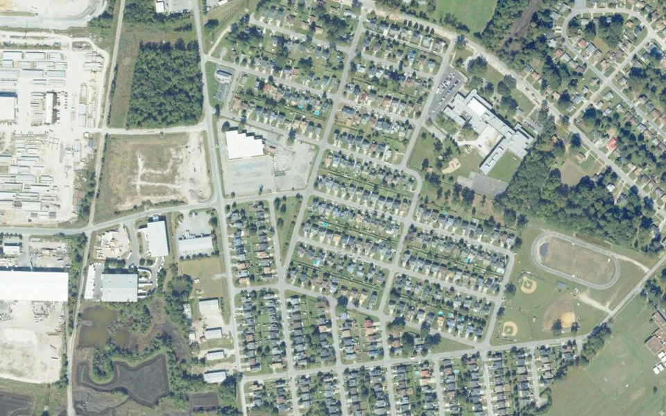 2023 aerial photograph near Crestwood in Chesapeake, Virginia