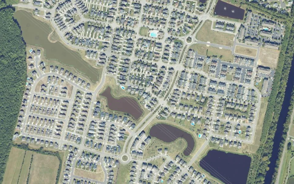 2023 aerial photograph near Culpepper Landing in Chesapeake, Virginia