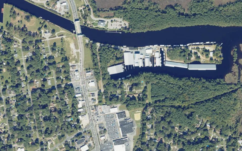 2023 aerial photograph near Great Bridge in Chesapeake, Virginia