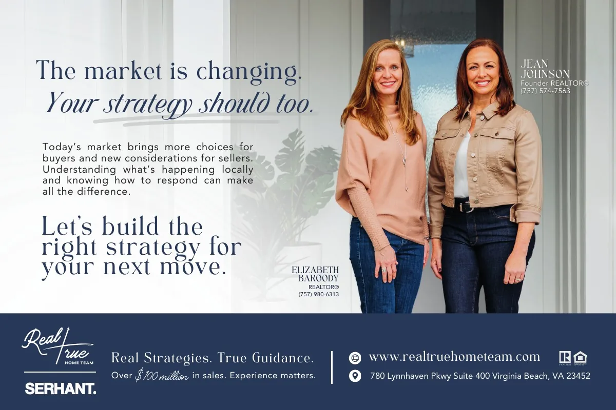 RealTrue Home Team advertisement featuring Jean Johnson and Elizabeth Baroody